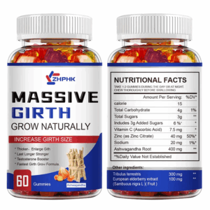 Vital Grow XL Gummies For Men - Advanced Formula Vitamin Supplement - 60 Gummies (2 Bottles)